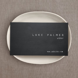 Simple Black Cool Rustic Chalkboard Visitkort