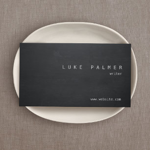 Simple Black Cool Rustic Chalkboard Visitkort