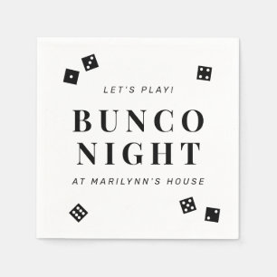 Simple Black Dice Bunco Night Personlig Napkins Pappersservett