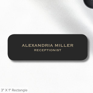 Simple Black Employee Namn bricka Namnbricka