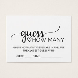 Simple Black gissar hur många Kisses-spelkort Visitkort