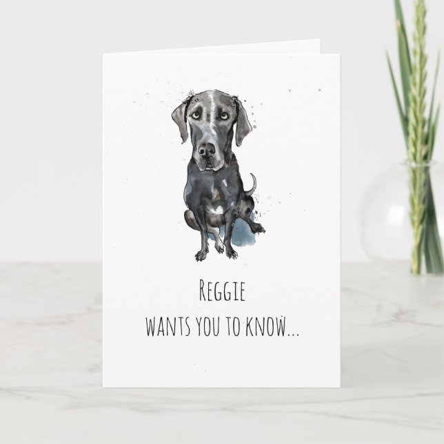 Simple Black Great dane anpassat Mor dag Kort (Framsida)
