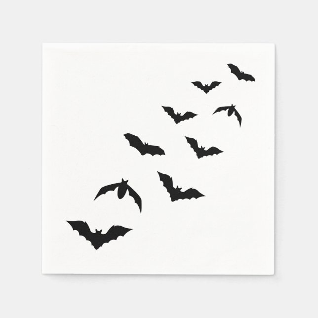 Simple Black Halloween Fladdermus Silhouette Desig Pappersservett (Framsidan)