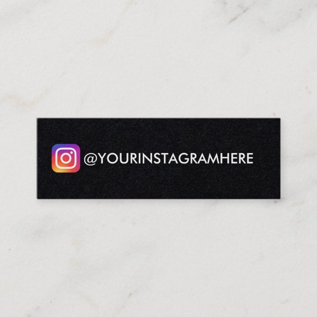 Simple Black Instagram Mini Visitkort (Framsida)