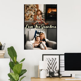 Simple Black Kärlek You Grandma Anpassningsbar-fot Poster