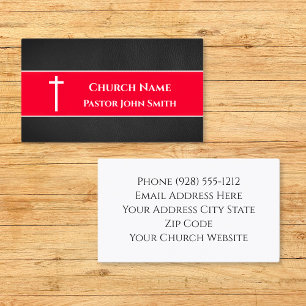 Simple Black Leather Grunge Christian Visitkort