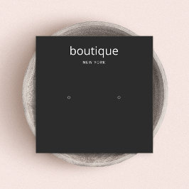 Simple Black Modern Stud Earring Visning Card Fyrkantigt Visitkort