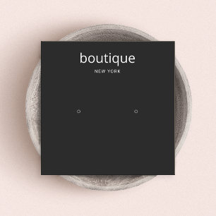 Simple Black Modern Stud Earring Visning Card Fyrkantigt Visitkort