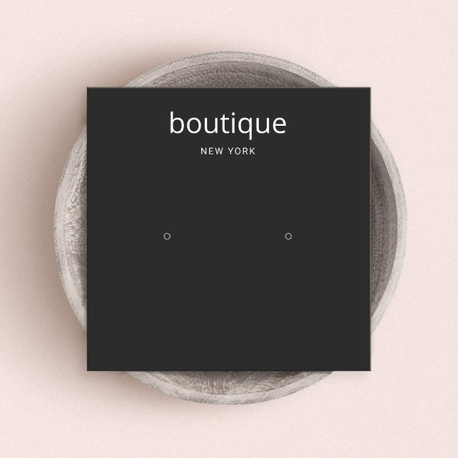 Simple Black Modern Stud Earring Visning Card Fyrkantigt Visitkort (Skapare uppladdad)