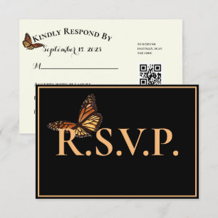 Simple Black Monarch Butterfly QRC-OSA OSA Kort