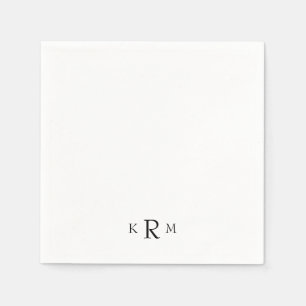 Simple Black Monogram Cocktail II Pappersservett