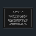 Simple Black Monogram Elegant bröllop Tilläggskort<br><div class="desc">Ett enkelt elegant i bröllop-höljet med en modern utformning med dina detaljer omgivna av ett tunt gräns. All text är vit över en svart bakgrund. Färgen typsnitt och bakgrunden kan ändras till valfritt färg genom att klicka på knappen "anpassa". En chic och snyggt som är underbar för ett minimalistiskt par....</div>