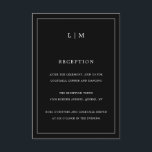 Simple Black Monogram Elegant bröllop Tilläggskort<br><div class="desc">Ett enkelt elegant i Bröllop-höljet med en modern utformning med två brev-monogram överst, tillsammans med din mottagningsinformation omgiven av ett tunt gräns. All inslag i designläge är vit över en svart bakgrund och kan ändras i designredigeringsverktyget i verktyg. En chic och snyggt som är underbar för ett minimalistiskt par. Kortet...</div>