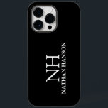 Simple Black Monogram Modern<br><div class="desc">Modern telefonväska med en enkel och minimal svart design med ditt monogram i ett fet teckensnitt tillsammans med ditt namn.</div>