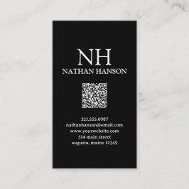 Simple Black Monogram Modern Visitkort