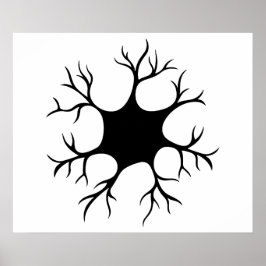 Simple Black Neuron Design Poster