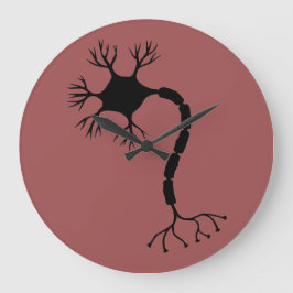 Simple Black Neuron Design Stor Klocka