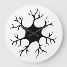Simple Black Neuron Design Stor Klocka
