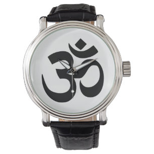 Simple Black Om Symbol Yoga Meditation Zen Armbandsur