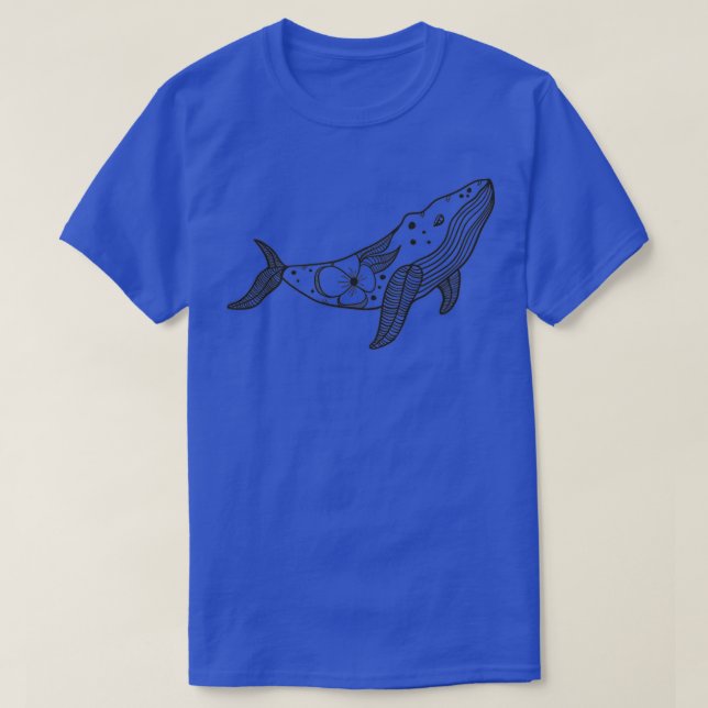 Simple Black on White Whale 17 T Shirt (Design framsida)