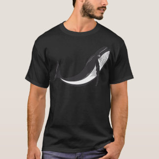 Simple Black on White Whale 23 T Shirt