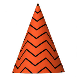 Simple Black Orange Zigzag Birthday