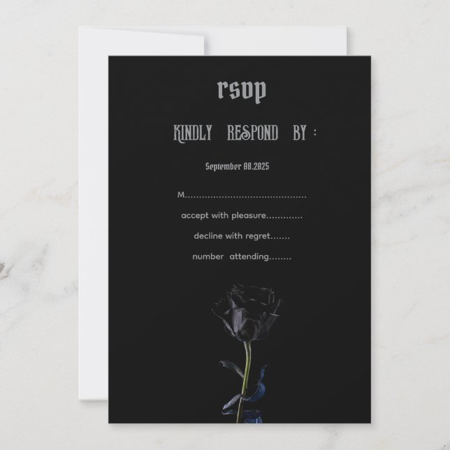 Simple Black Ro Gothic OSA Inbjudningar (Framsida)