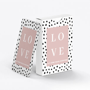 Simple Black & Rosa KÄRLEK Låt oss värdera alla Casinokort