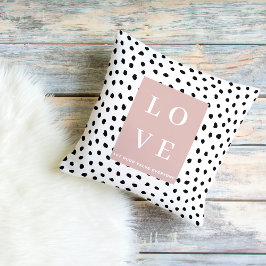 Simple Black & Rosa KÄRLEK |Låt oss värdera alla Kudde