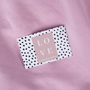 Simple Black & Rosa KÄRLEK Låt oss värdera alla Visitkort