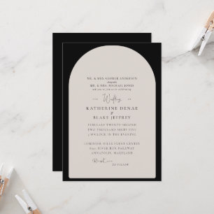 Simple Black & Tan Geometric Christian Inbjudningar