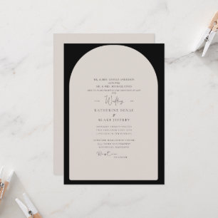 Simple Black & Tan Geometric Christian Inbjudningar
