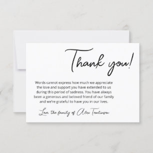 Simple Black White Bereavement Tack Kort