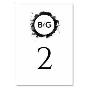 Simple Black White Bröllop Bordsnummer