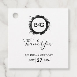 Simple Black White Bröllop Gift Gåvor Etiketter