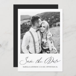 Simple Black White Calligraphy Photo Spara Datumet