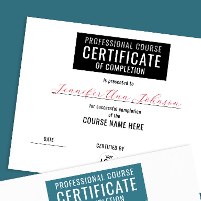 Simple Black White Certificate of Complete Award (Skapare uppladdad)