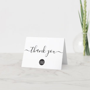 Simple Black White Company Logotyp Social Tack Kort