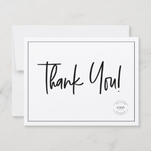 Simple Black White Company Logotyp Social Tack Kort