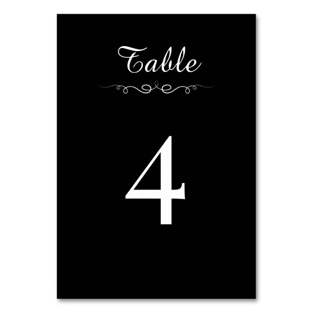Simple Black & White Elegant Minimalist Wedding Bordsnummer (Framsidan)