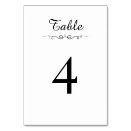 Simple Black & White Elegant Minimalist Wedding Bordsnummer