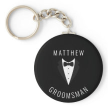 Simple Black White Groomsman Personlig Bröllop