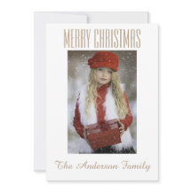 Simple Black White Guld Photo jul-Helgdag