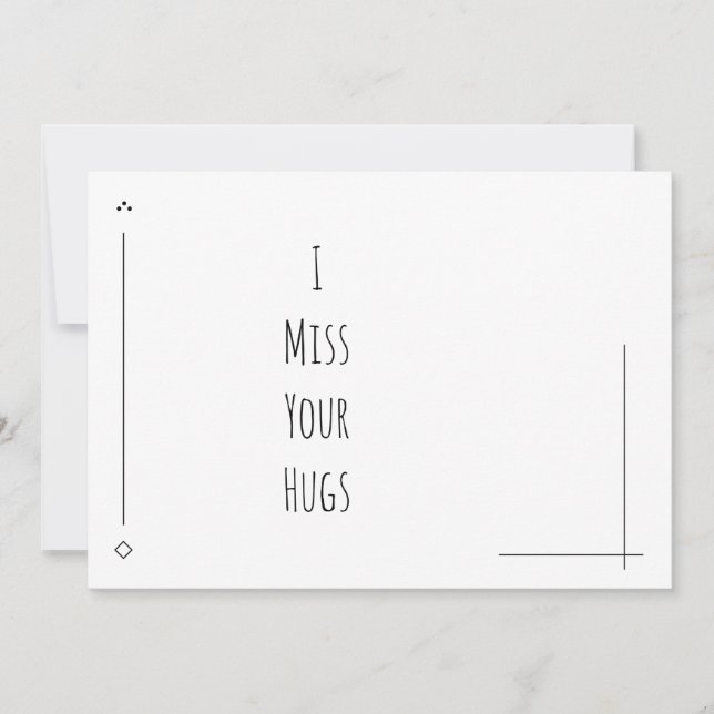 Simple Black & White "I Miss Your Hugs" (Framsida)