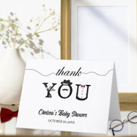 Simple Black & White Little gentleman Baby Shower