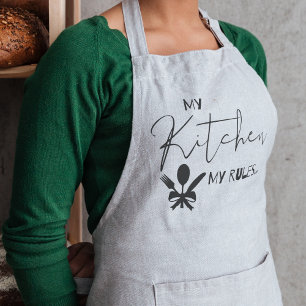 Simple Black White MY KITCHEN MY REGLER Apron Förkläde