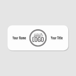 Simple Black & White Name & Logo Professional Namnbricka