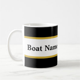Simple Black White och Guld med Boat Namn Kaffemugg