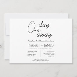Simple Black White One Day Away Rehearsal Dinner  Inbjudningar