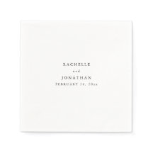 Simple Black White Simple Monogram Bröllop Napkins